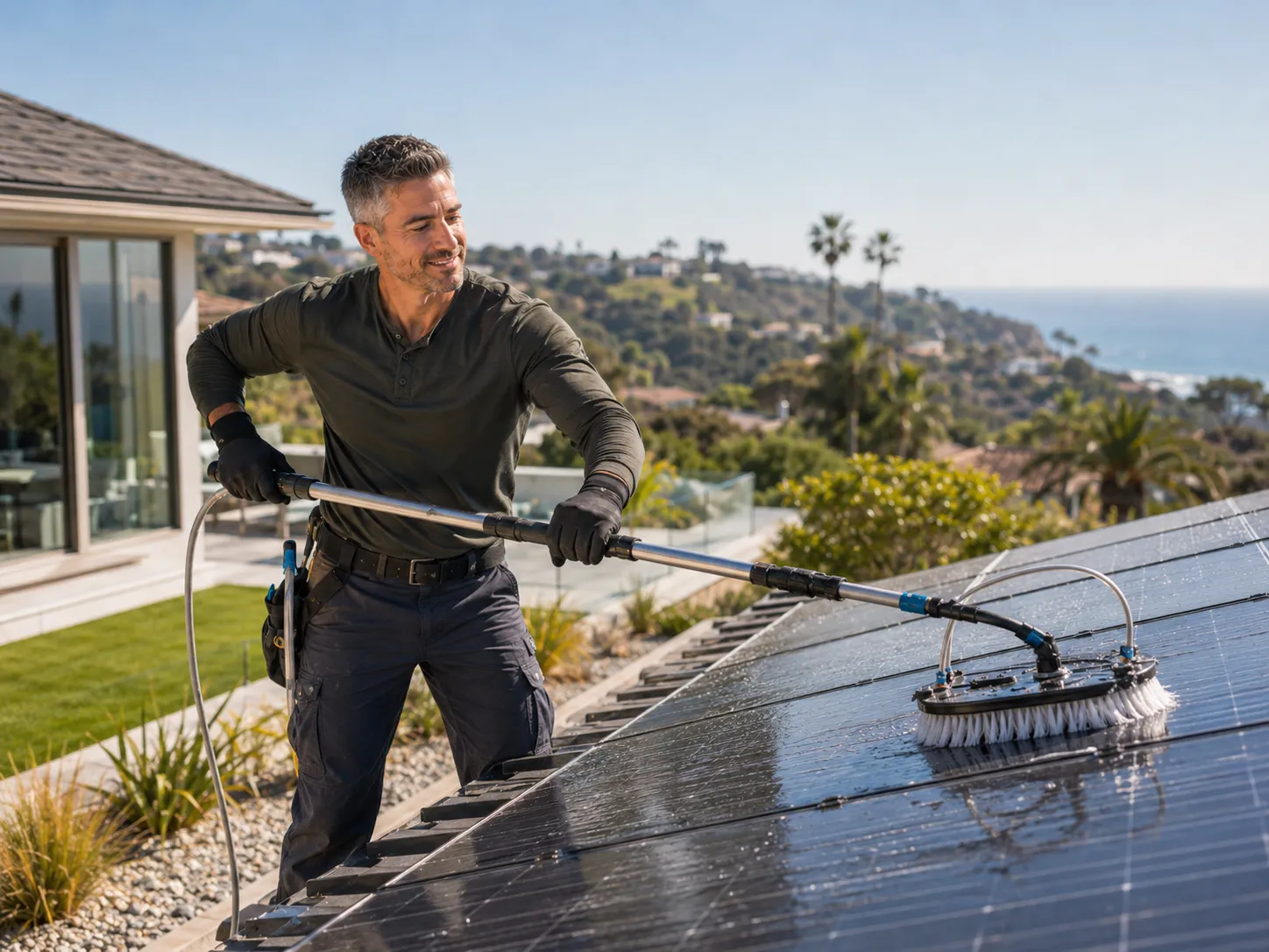 Exterior residential window cleaning
